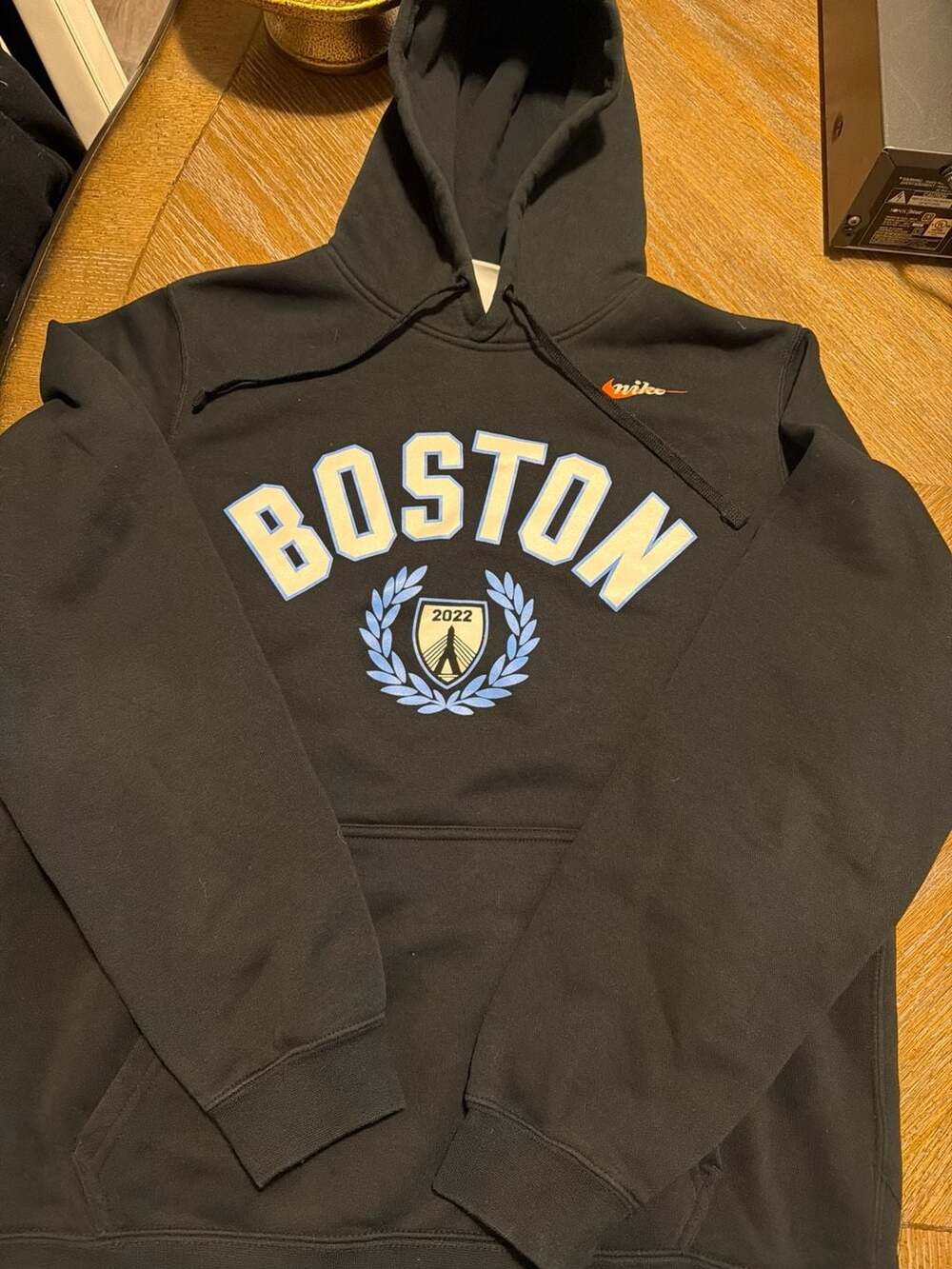 Nike Boston 2022 Zakim Bridge Crest Hoodie Black Size M
